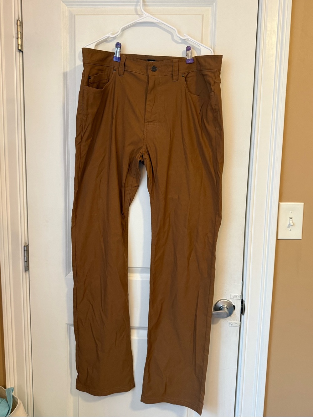 Men's prAna Brown Straight-Leg Casual Pants/hiking pants